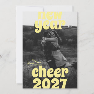 Tarjeta Festiva Tipografía Negrita Moderna 2027 Foto Año Nuevo Ale