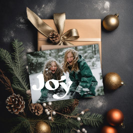 Tarjeta Festiva Tipografía Retro Alegre Moderna 1 Foto Minimalista