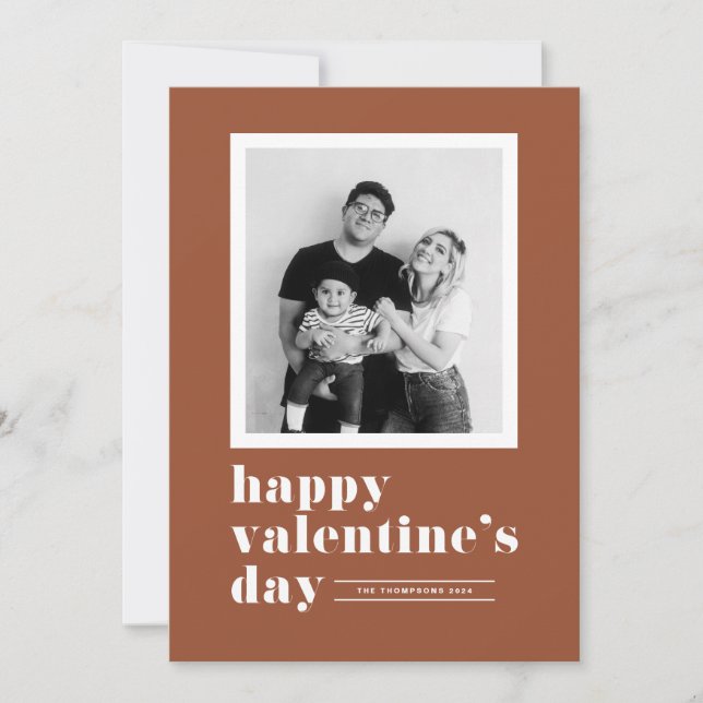 Tarjeta Festiva Tipografía retro El día de San Valentín fotográfic (Anverso)
