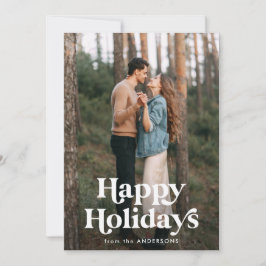 Tarjeta Festiva Tipografía retro Felices Fiestas 2 Foto