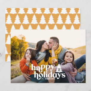 Tarjeta Festiva Tipografía retro Navidades modernos de 1 foto de v