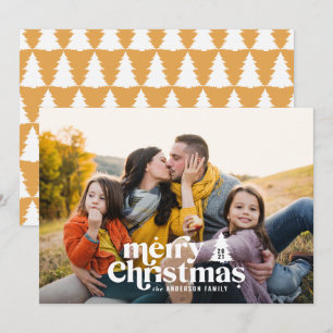 Tarjeta Festiva Tipografía retro navidades modernos de vacaciones