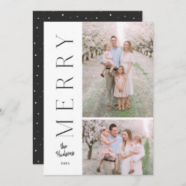 Tarjeta Festiva Tipografía simple minimalista en blanco y negro 