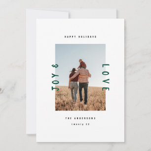 Tarjeta Festiva Tipografía verde minimalista moderna 1 foto de vac