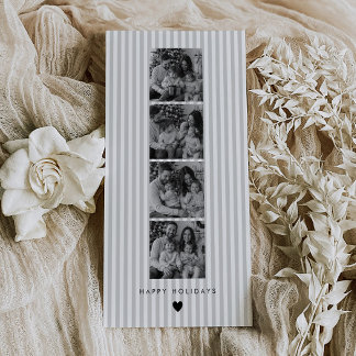 Tarjeta Festiva Tira de película Gris Rayado Cabina de Fotos Famil