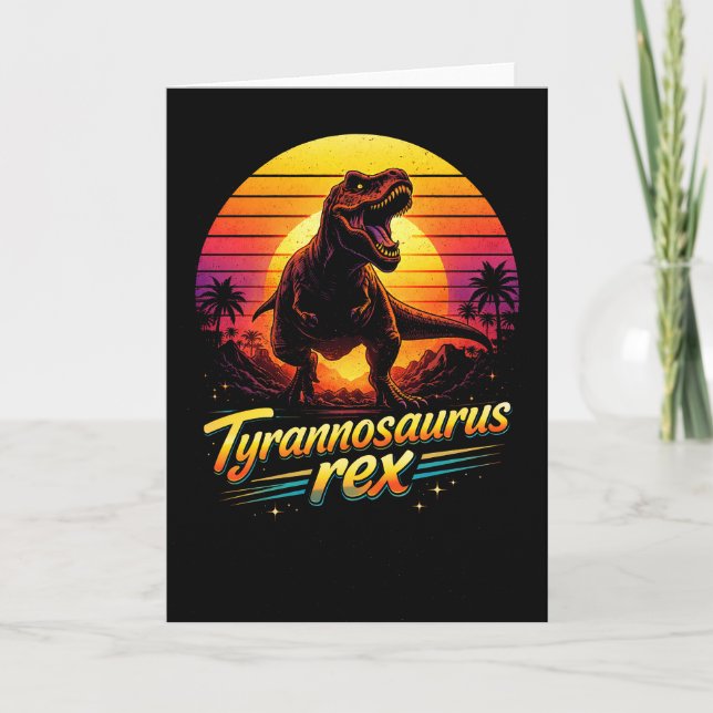 Tarjeta Festiva Tiranosaurio Rex (Anverso)