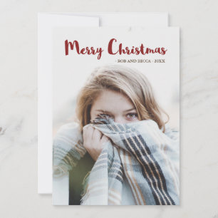 Tarjeta Festiva Tiras rusticas de vidrio y Navidades de fotografía