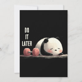 Tarjeta Festiva Tired Panda Gym – Cute Funny Workout Art