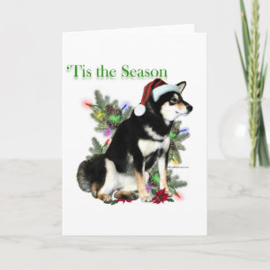Tarjeta Festiva ` Tis de Shiba Inu