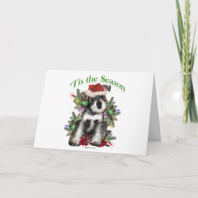 Tarjeta Festiva ` Tis del Schnauzer miniatura (Anverso)