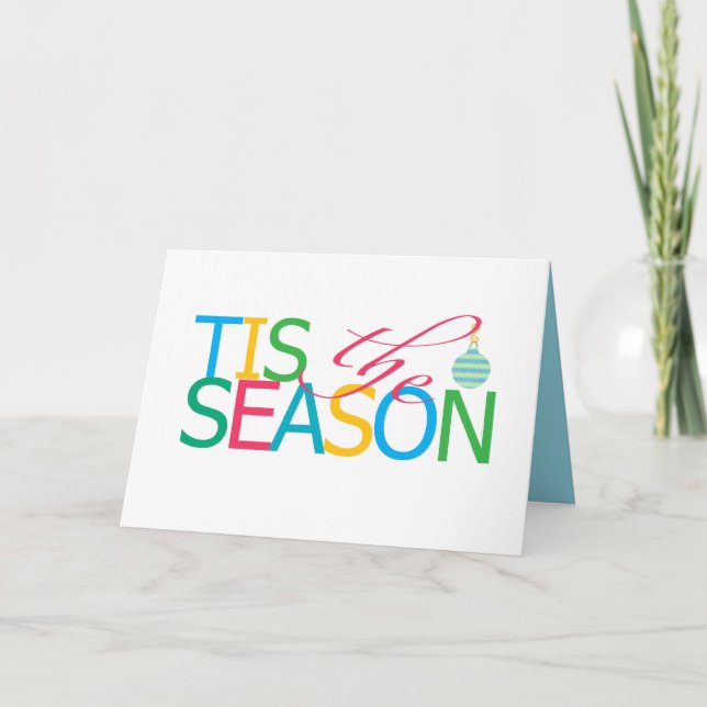 Tarjeta Festiva Tis the Season Folded Holiday Card (Anverso)