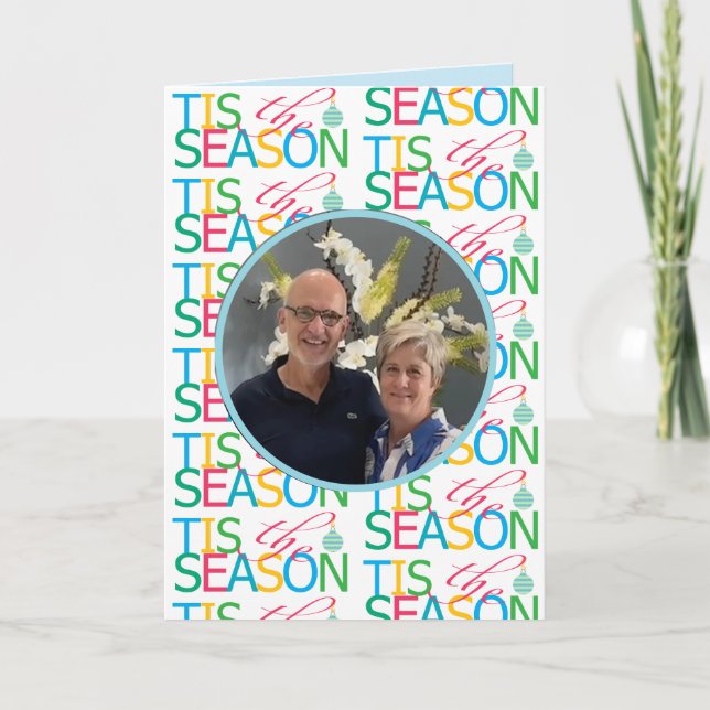 Tarjeta Festiva Tis the Season Photo Holiday Card (Anverso)