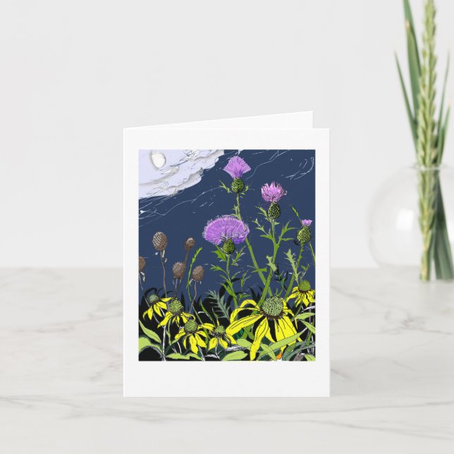 Tarjeta Festiva Tistes y flores (Anverso)