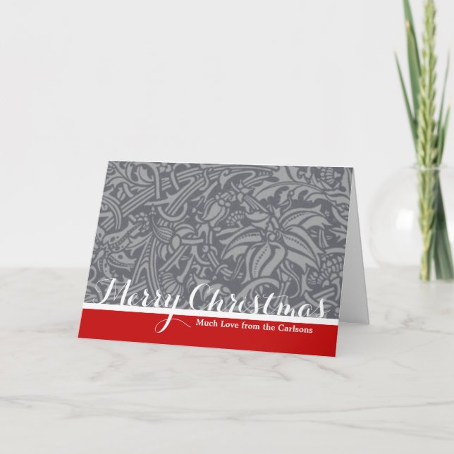 Tarjeta Festiva Tistle escocés Knot William Morris Style (Anverso)