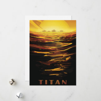 Tarjeta Festiva Titán mayor luna del planeta Saturno