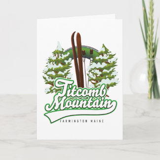 Tarjeta Festiva Titcomb Mountain Farmington Maine Esquí 