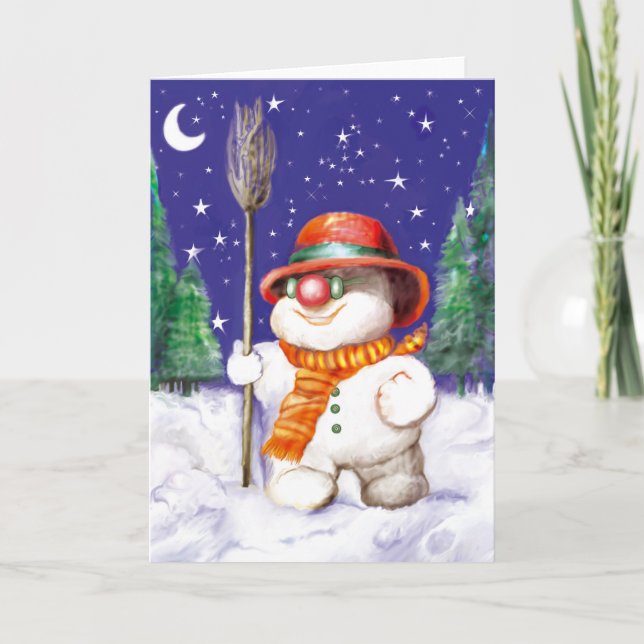 Tarjeta Festiva *Títere de nieve* (Anverso)