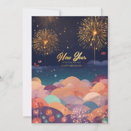 Tarjeta Festiva Título: "Extravagancia de Año Nuevo: Globo espumos