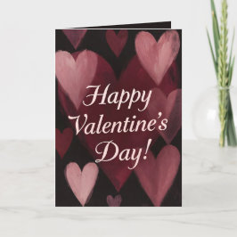 Tarjeta Festiva Tiza Llena De Corazones Día De San Valentín