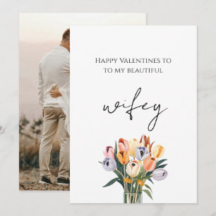 Tarjeta Festiva To My Beautiful Wifey Valentines Elegant Photo