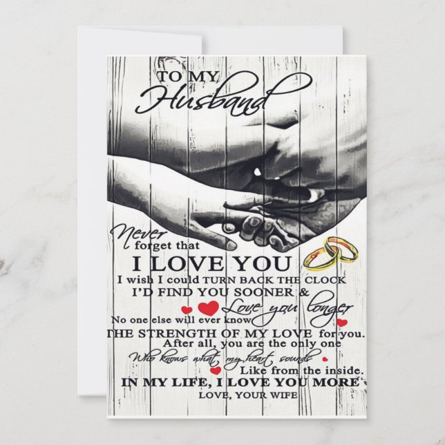 Tarjeta Festiva To My Husband Gift, Holiday Gift (Anverso)