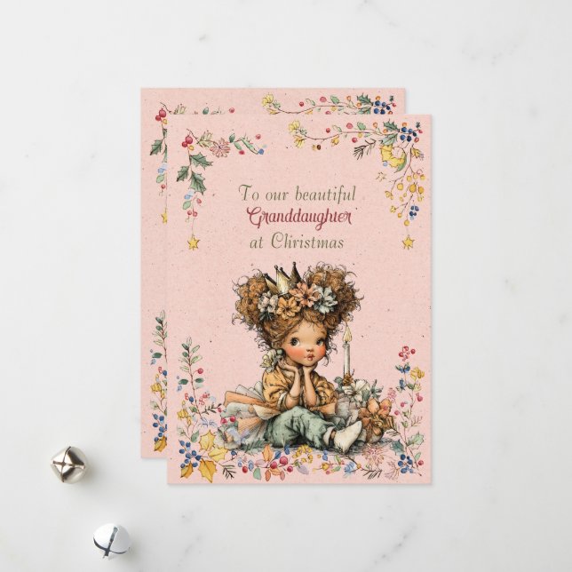 Tarjeta Festiva To Our Beautiful Granddaughter At Christmas (Anverso/Reverso In Situ)
