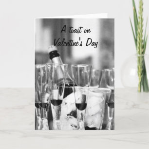 TARJETA FESTIVA TOAST CHAMPAGNE A MI VALENTINA