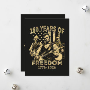 Tarjeta Festiva Tocar la guitarra 4 de julio 250 aniversario