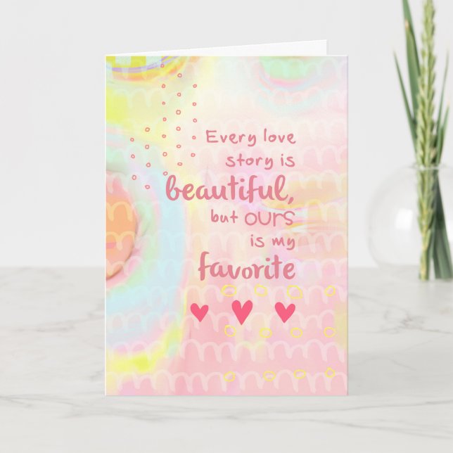 Tarjeta Festiva Toda Historia De Amor Es Hermosa (Anverso)