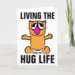 TARJETA FESTIVA TODAS LAS OCASIONES GIBBY CAT LOVE HUG GREETING CA