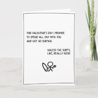 Tarjeta Festiva 'Todo el día' - Surfing Valentine Card