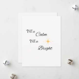 Tarjeta Festiva Todo es calma, todo es brillante en un