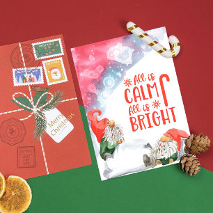 Tarjeta Festiva Todo es calma Todo es Navidades brillantes
