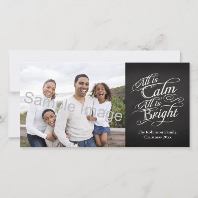 Tarjeta Festiva Todo es calma, todo es Navidades brillantes del ta (Anverso)