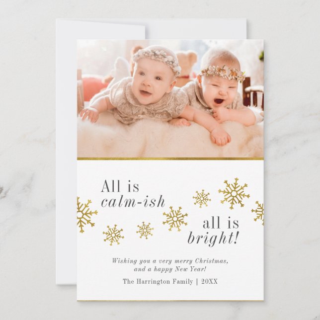Tarjeta Festiva Todo es calmo | Fotos festivas de Navidades divert (Anverso)