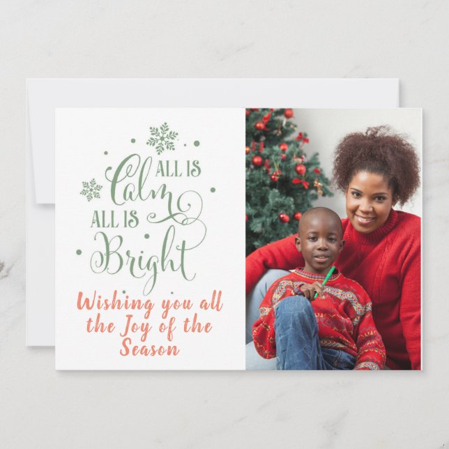 Tarjeta Festiva Todo es Cita Calma/Navidad/Tarjeta de dos caras/Ve (Anverso)