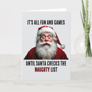 Tarjeta Festiva Todo es diversión y juegos, Navidades de Santa Cla