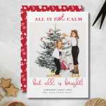 Tarjeta Festiva Todo es foto de niños de Navidades divertidos bril<br><div class="desc">Celebra la temporada con la tarjeta de vacaciones "All is Bright" Minimal Navidades Kids Photo Holiday Card, que incluye una suave paleta de color azul. Este diseño elegante y sencillo coloca la foto de su hijo en el centro, enmarcada por una tipografía limpia y un ambiente suave y invernal. Perfecto...</div>