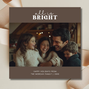 Tarjeta Festiva Todo Es Navidades Brillantes Foto Gris Oscuro