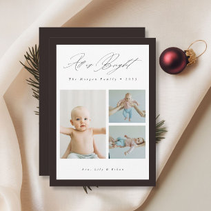 Tarjeta Festiva Todo es Navidades de fotografía familiar de bebé 3