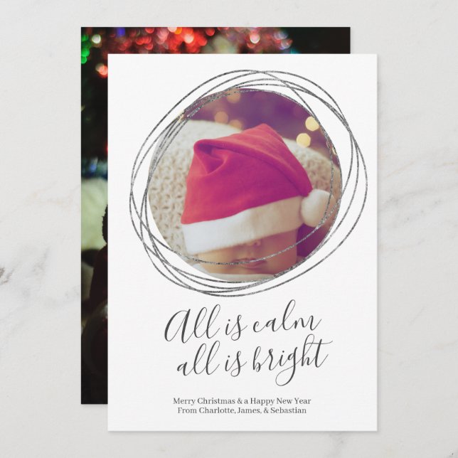 Tarjeta Festiva Todo Es Tranquilidad, Todo Es Navidades Personaliz (Anverso / Reverso)