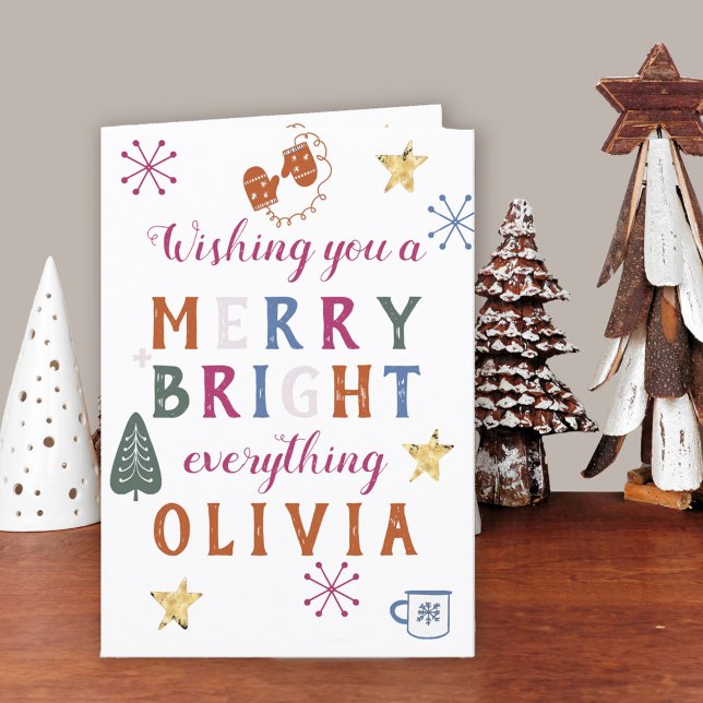 Tarjeta Festiva Todo escandinavo es un colorido y brillante (Christmas Card for someone special. Buy professionally printed or as printable digital download.)