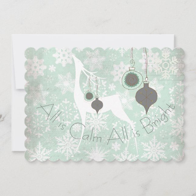 Tarjeta Festiva Todo está tranquilo. Todo es feriado de venado bri (Anverso)