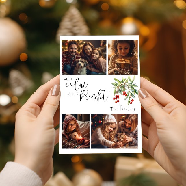 Tarjeta Festiva todo está tranquilo todo está brillante saludo de  (Subido por el creador)