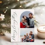 Tarjeta Festiva Todo Feliz 2 Foto Familia<br><div class="desc">Todo Feliz,  arco y marco cuadrado,  tarjeta de vacaciones de 2 fotos. Características,  respaldo de color verde sólido.</div>