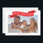 Tarjeta Festiva TODO FELIZ FOTO pancarta familia moderna roja<br><div class="desc">por kat massard >>> kat@simplysweetPAPERIE.com <<<</div>
