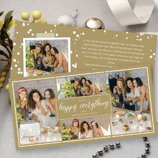 Tarjeta Festiva Todo Feliz Simple Colaje de Fotos con Letra Blanca