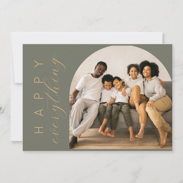 Tarjeta Festiva Todo Feliz Verde (Anverso)