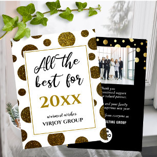 Tarjeta Festiva Todo Lo Mejor Para Empresas Foto Moderno Negro