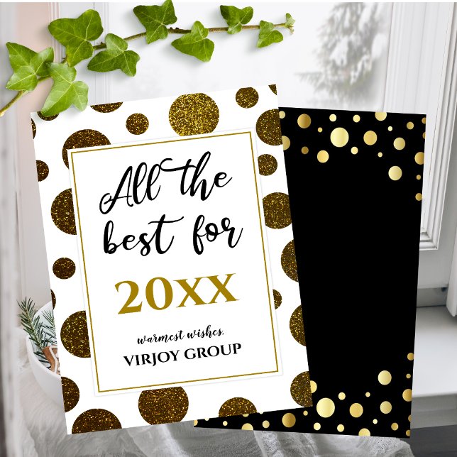 Tarjeta Festiva Todo Lo Mejor Para Empresas Foto Moderno Negro (Subido por el creador)